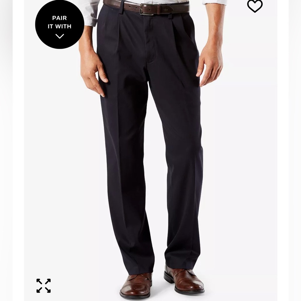 New Dockers Superior Trouser Big And Tall Pleated Size 50 X 32 Black Career Prep